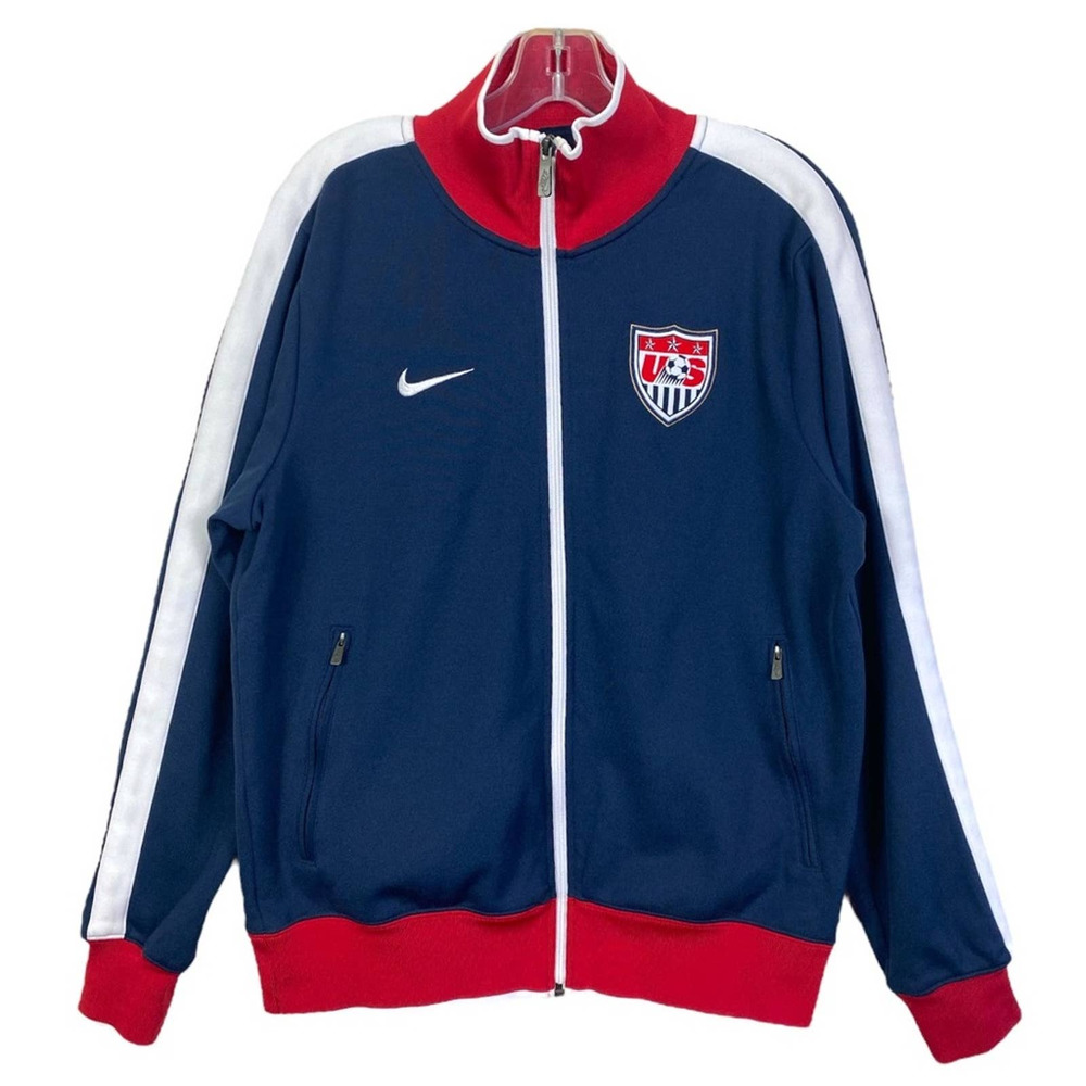 NIKE US MEN’S NATIONAL TEAM FOOTBALL TRAINING JACKET NAVY BLUE FULL ZIP SIZE M
